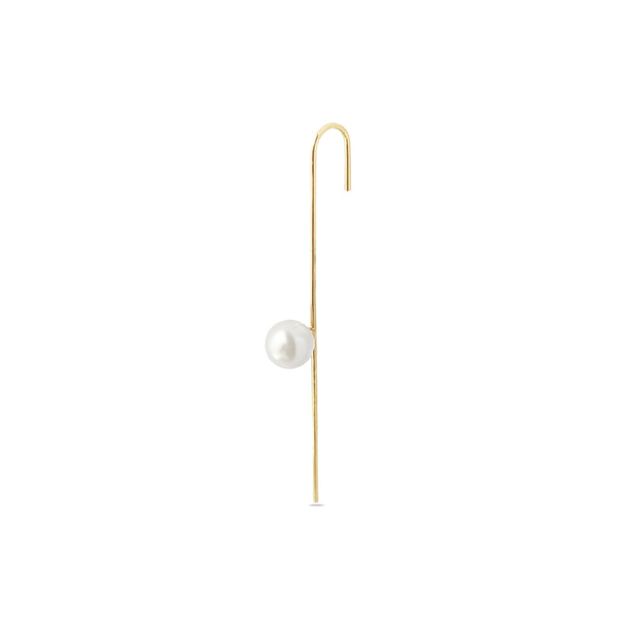 Ørering - #EarSpear Pearl - 18 karat forgyldt Sterling sølv og hvid perle