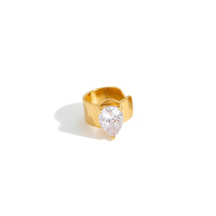 Cuff / Ørering - #CrystalCurveCuff - Onesize regulerbar størrelse - 18 karat forgyldning Øreringe