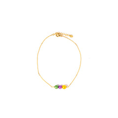 #AwesomeThreesome ankelkæde - ankelkæde med farvede - 18 Karat forgyldt Sterling sølv. Designet af Szhirley