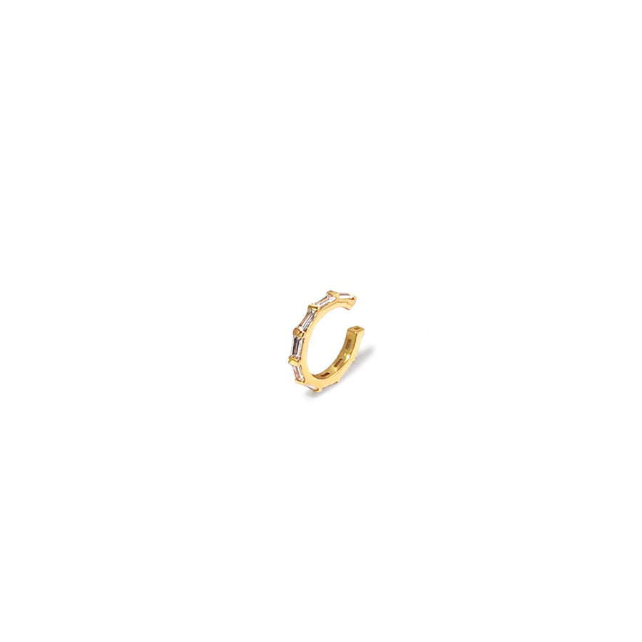 Cuff / Ørering - #BaguetteCuff - Onesize regulerbar størrelse - 18 karat forgyldt Sterling sølv. Dropps Selected Szhirley. Danske Smykker i ædelmetal. 