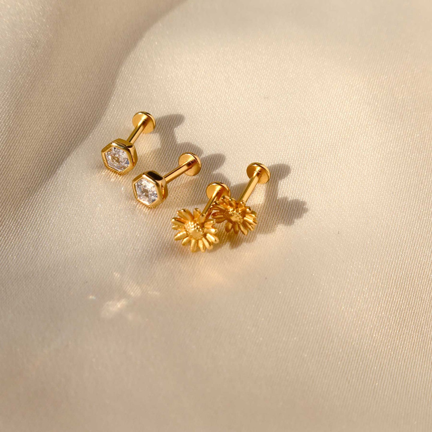 Marguerit øreringe sæt- #Daisy - 18 Karat forgyldt Sterling - LIMITED. Dropps Selected Szhirley