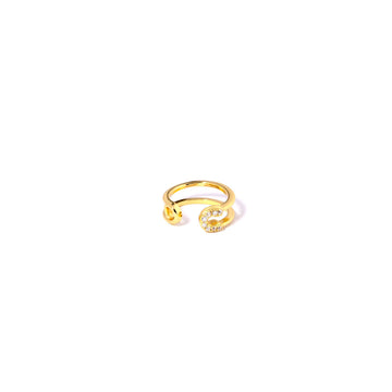 #SafelyCuff / Ørering - 18 karat forgyldt Sterling sølv med klare zirkoner. Håndplukket af Szhirley