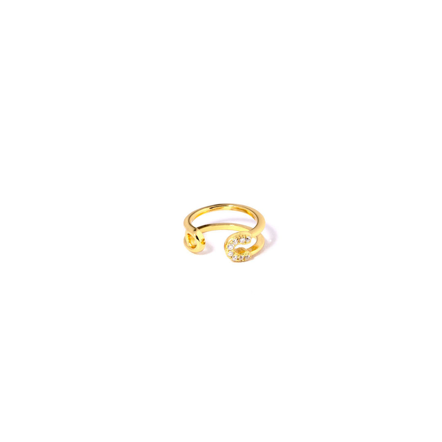 #SafelyCuff / Ørering - 18 karat forgyldt Sterling sølv med klare zirkoner. Håndplukket af Szhirley