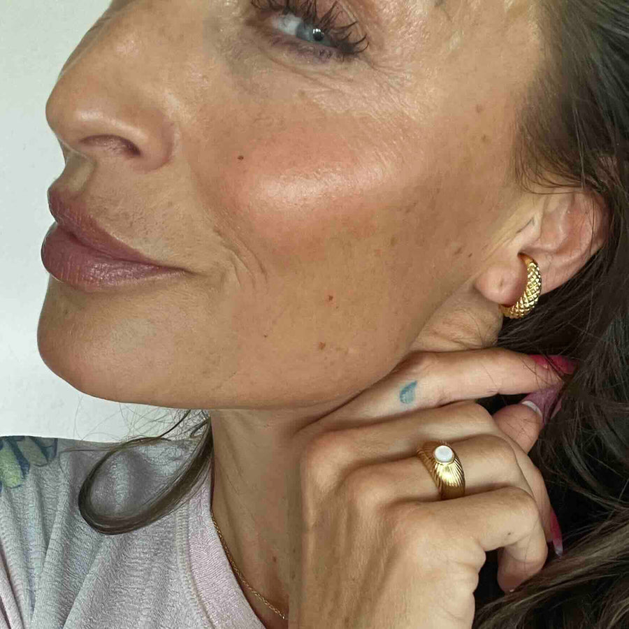 #Weaved fingerring / Cuff - onesize - regulerbare og eksklusive smykker - 18 karat forgyldt Sterling sølv. Håndplukket og udvalgt af Szhirley