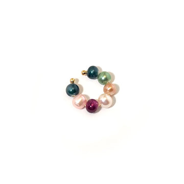 Ørering / Cuff - #PearlSwirlCuff Pastel - 18 Karat forgyldt og ferskvandsperler. Dropps by Szhirley. Szhirley. Håndmalede ferskvandsperler 