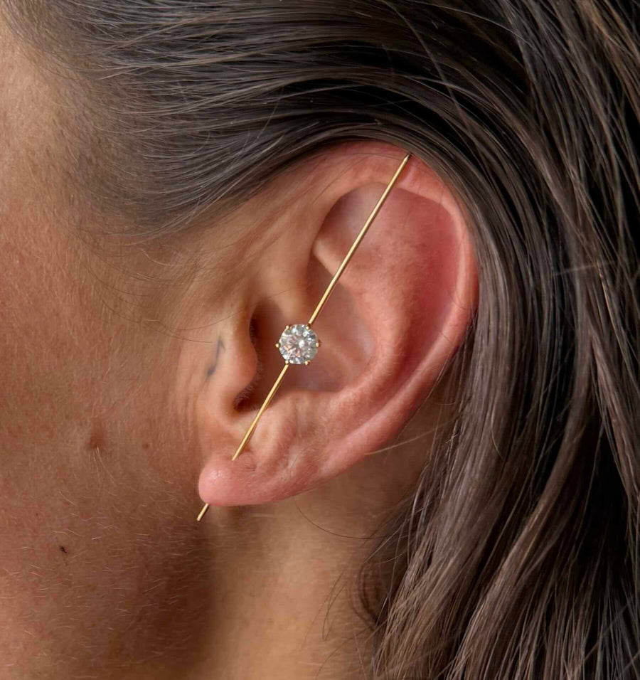 Ørering - #EarSpear Crystal - 18 karat forgyldt Sterling sølv og zirkoner. Dropps Selected. Håndplukket af Szhirley