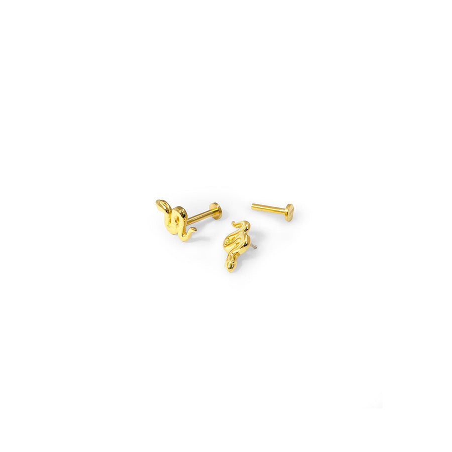 Slange øreringe sæt - #GoldAdder - 18 Karat forgyldt Sterling - Flatbacks. Dropps Selected. Szhirley