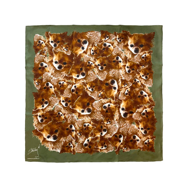 #Johnny - tørklæde i 100 % silke - håndrullet kant - Grøn / army grøn