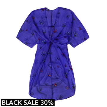 Mørkeblå Kimono med øje mønster i farver - One Size. Dropps By Szhirley. Dansk design af Szhirley 