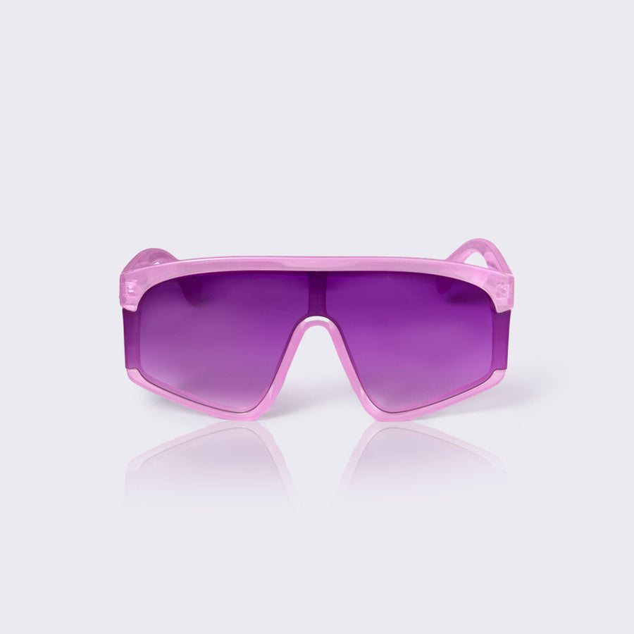 pink solbriller med lyserøde lilla glas designet af Szhirley