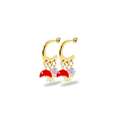 #MoonStarLove - forgyldt øreringesæt med farvede charms - Stainless Steel - 18 karat forgyldning. Designet af Szhirley 