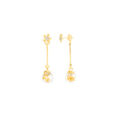 Øreringesæt - #Ornamental Gold - 18 Karat forgyldning med klare zirkoner. Dropps By Szhirley 