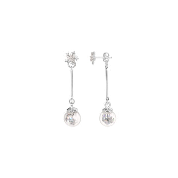 #Ornamental Silver øreringe sæt / par - Sterling forsølvet klare zirkoner. Juleørering. Designet af Szhirley