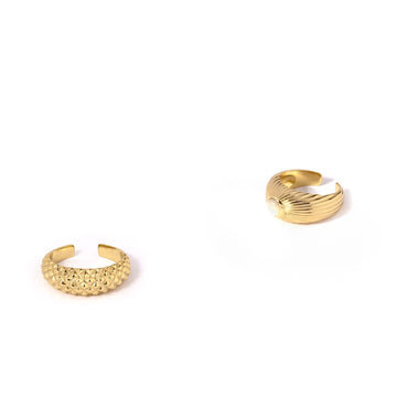 Fingerring / Cuff 2 PAK - #RayWea - Onesize - 18 karat forgyldt Sterling sølv - SPAR 100 KR!