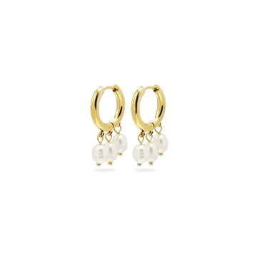Øreringesæt / Hoops - #ThreePearlWhirl- 18 Karat forgyldt og ferskvandsperler - LIMITED. Dropps Selected Szhirley