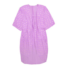 #Breeze - Lilla Kimono Med Fjerprint I Guld One Size Kimono