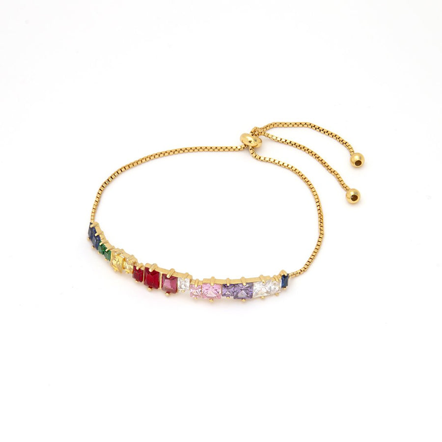 #Candy armbånd 26 cm - 18 K Forgyldt Sterling sølv med farvede zirkoner Dropps Selected udvalgt af Szhirley
