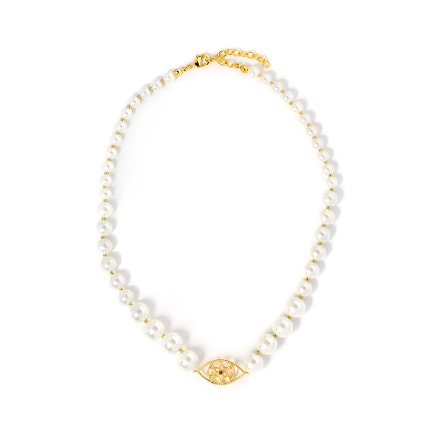 PearlyEyes perlehalskæde - perler - 18 Karat forgyldning og perler- Dropps By Szhirley designet af Szhirley