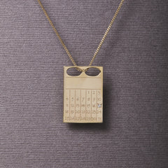 #DatePlate vedhæng og halskæde uden måned 50 cm - 14 karat guld med diamant Designet af Szhirley