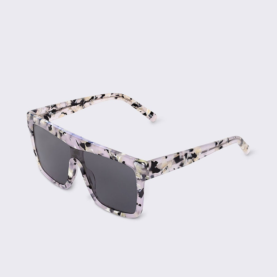 EyeCatcher SeaSand eksklusive kvalitets sommer solbriller designet af Szhirley med skildpadde mønster i hvid sort gennemsigtig