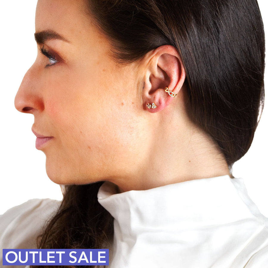 ForEvaEva Ørering / EarCuff - 18 karat forgyldt Sterling sølv og zirkoner. Håndplukket og udvalgt af Szhirley  Dropps Selected