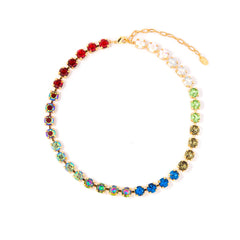 #GlitzBitz halskæde - 18 karat forgyldning og farvede zirkoner. Dropps By Szhirley. Designet af Szhirley