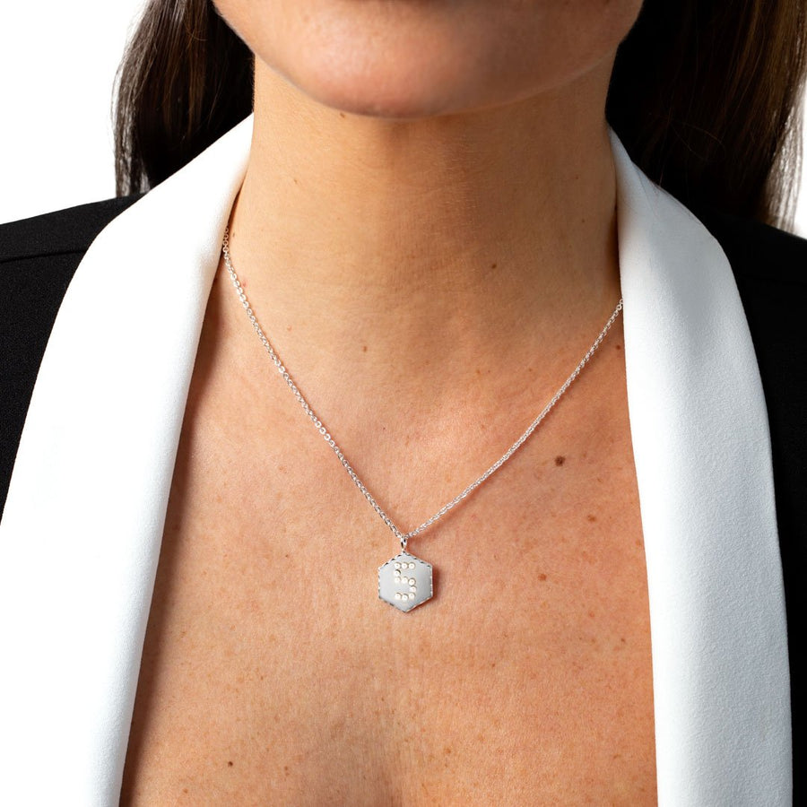 HighFive halskæde 40 cm - lykketals halskæde - Sterling forsølvet med perler. Dropps By Szhirley. Designet af Szhirley