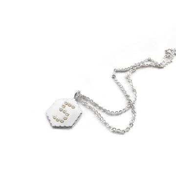#HighFive halskæde 40 cm - Sterling forsølvet med perler. Dropps By Szhirley.  