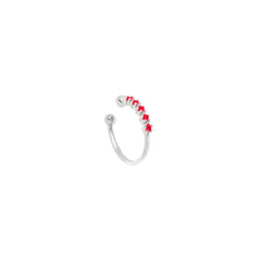 Populære Quintet Ørering / EarCuff - Sterling med røde zirkoner - Winter edition. Designet af Szhirley 