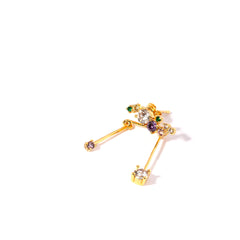 #StarBranch - ørering med farvede zirkoner - 18 karat forgyldt. Dropps By Szhirley