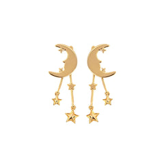 Super lækkert og originalt designet måne og stjerne øreringe sæt. Designet af Szhirley. Dropps By Szhirley
