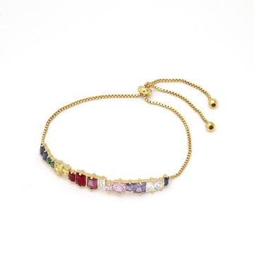 #Candy armbånd 26 cm - 18 K Forgyldt Sterling sølv med farvede zirkoner Dropps Selected udvalgt af Szhirley