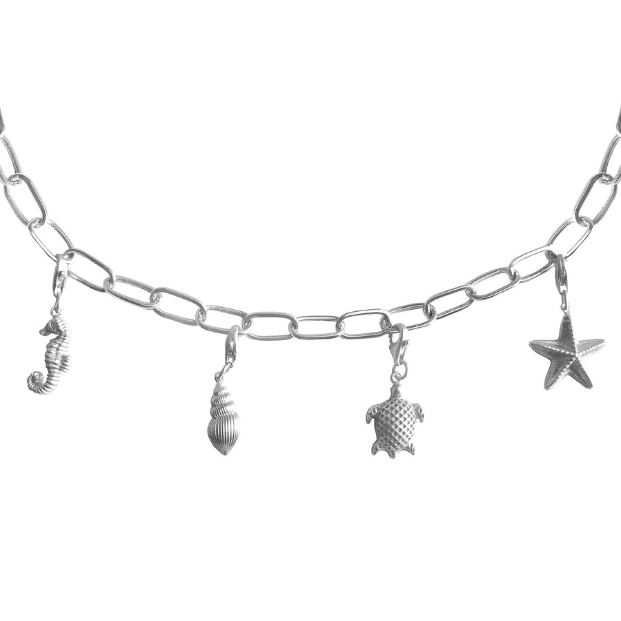 #LinkyCharm Komplet sæt (kæde og 4 charms / vedhæng) armbånd - 925 Sterling sølv - designet af Szhirley